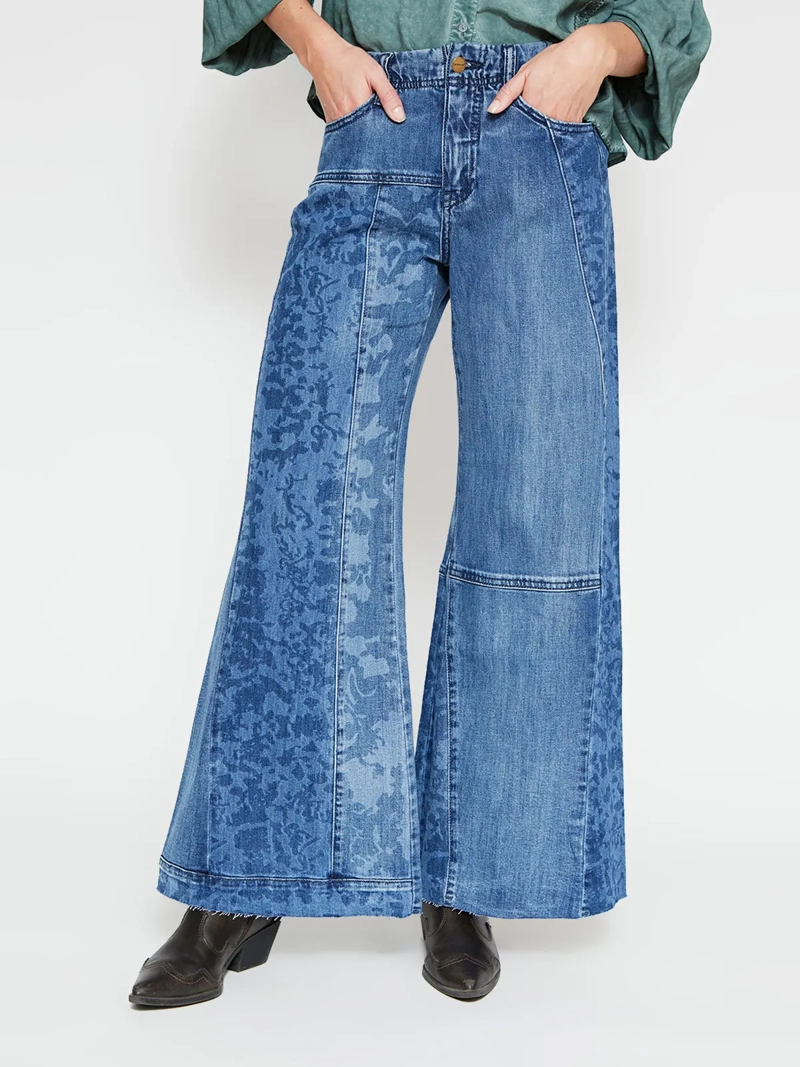JEANS MUJER TATIENNE ALGODÓN WIDE LEG ESTAMPADO - 2