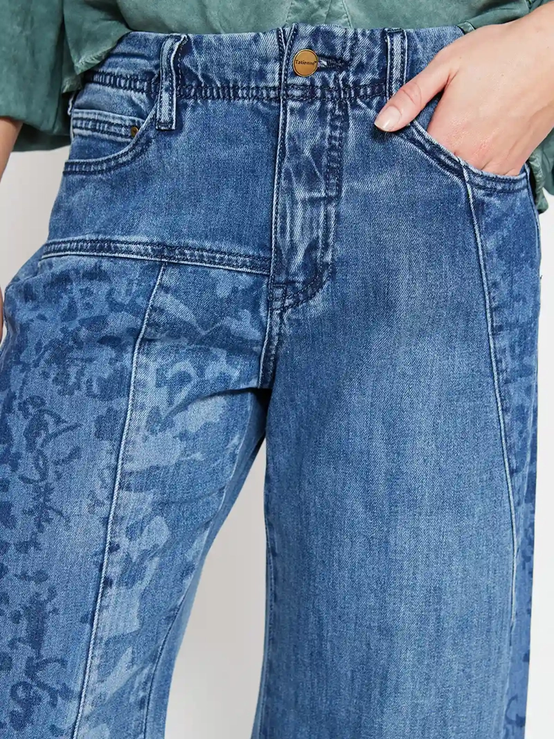 JEANS MUJER TATIENNE ALGODÓN WIDE LEG ESTAMPADO - 4