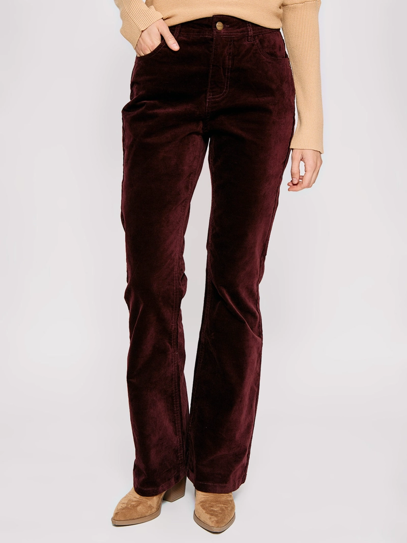 PANTALÓN MUJER TATIENNE ALGODÓN FLARE EFECTO TERCIOPELO - 2