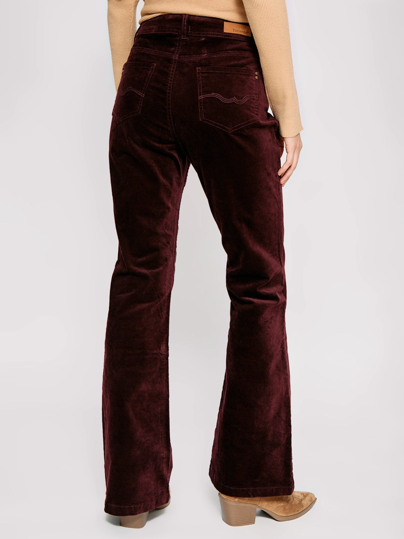 PANTALÓN MUJER TATIENNE ALGODÓN FLARE EFECTO TERCIOPELO - 3