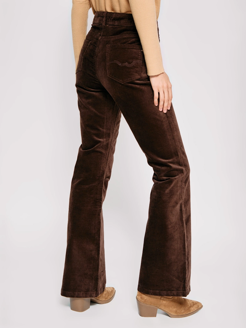 PANTALÓN MUJER TATIENNE ALGODÓN FLARE EFECTO TERCIOPELO - 3
