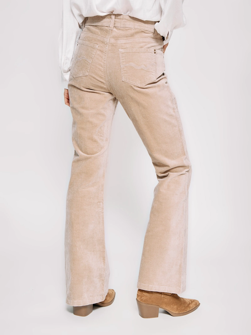 PANTALÓN MUJER TATIENNE ALGODÓN FLARE EFECTO TERCIOPELO - 3
