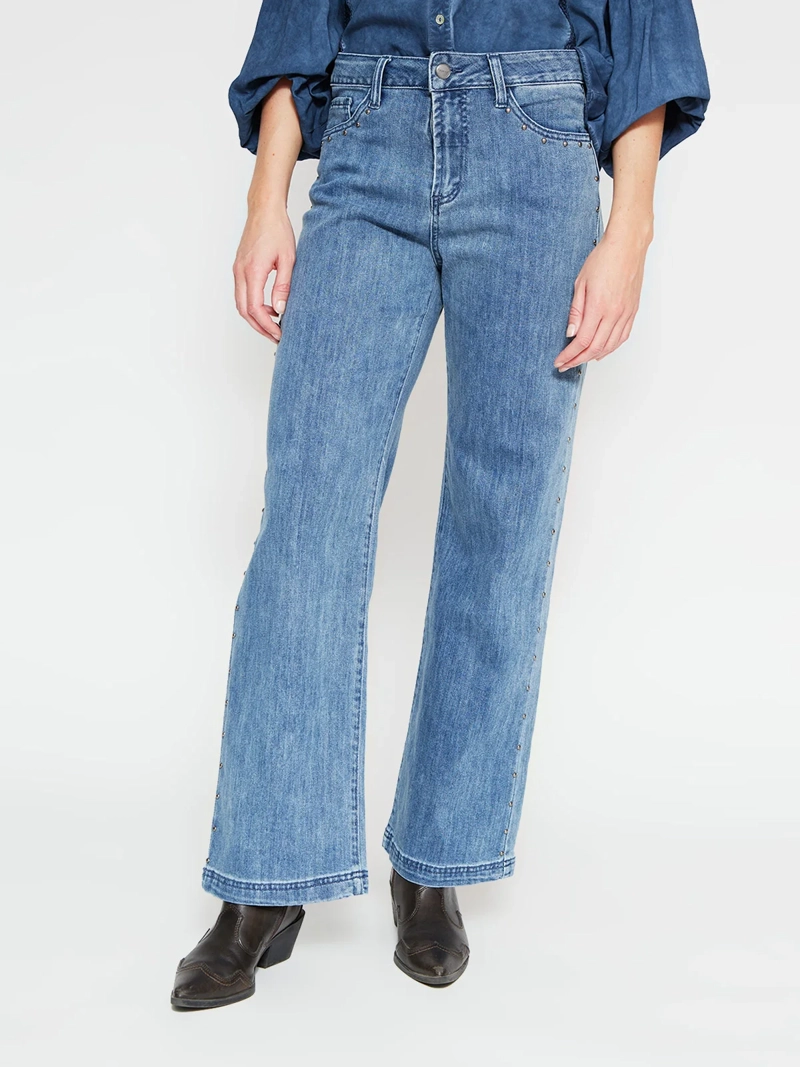 JEANS MUJER TATIENNE ALGODÓN RECTO TACHAS - 2