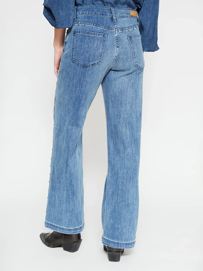 JEANS MUJER TATIENNE ALGODÓN RECTO TACHAS - 3