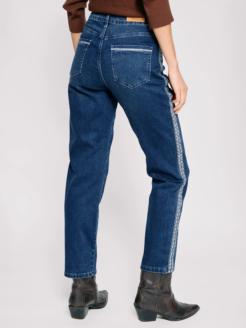 JEANS MUJER TATIENNE ALGODÓN RECTO BORDADO - 3