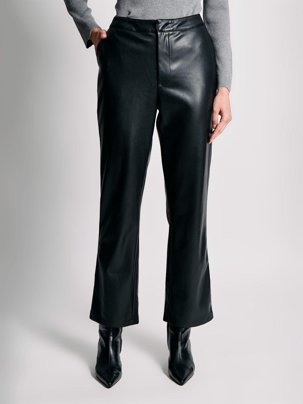 PANTALÓN MUJER CACHAREL RECTO TIPO CUERO - 2