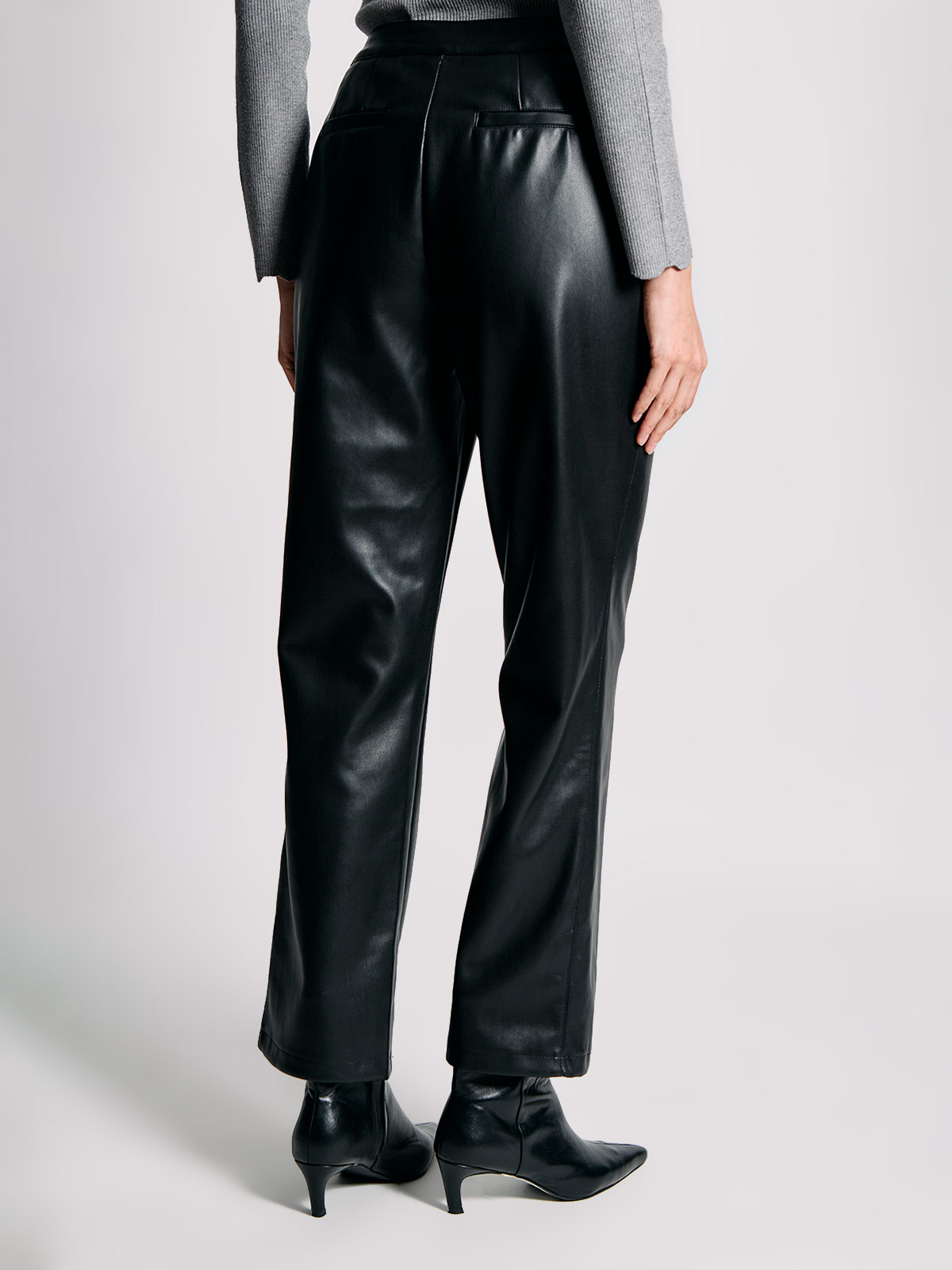 PANTALÓN MUJER CACHAREL RECTO TIPO CUERO - 3
