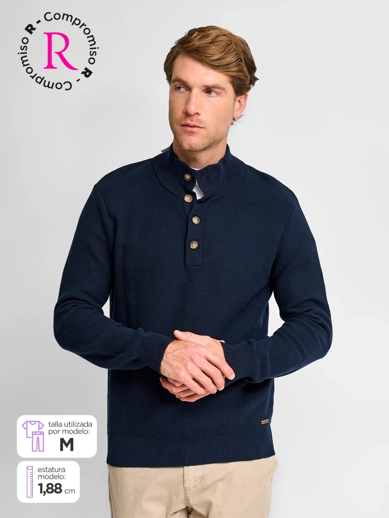 SWEATER HOMBRE REGATTA ALGODÓN BOTONES