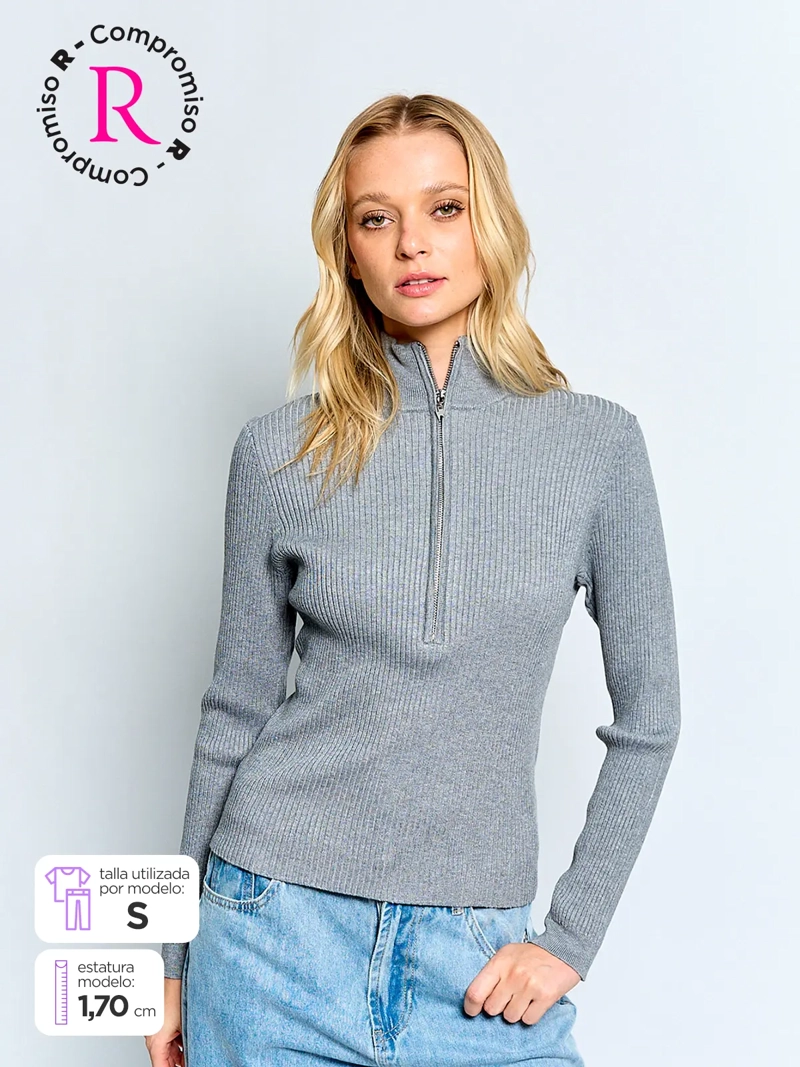 SWEATER MUJER BARBADOS CIERRE - 1