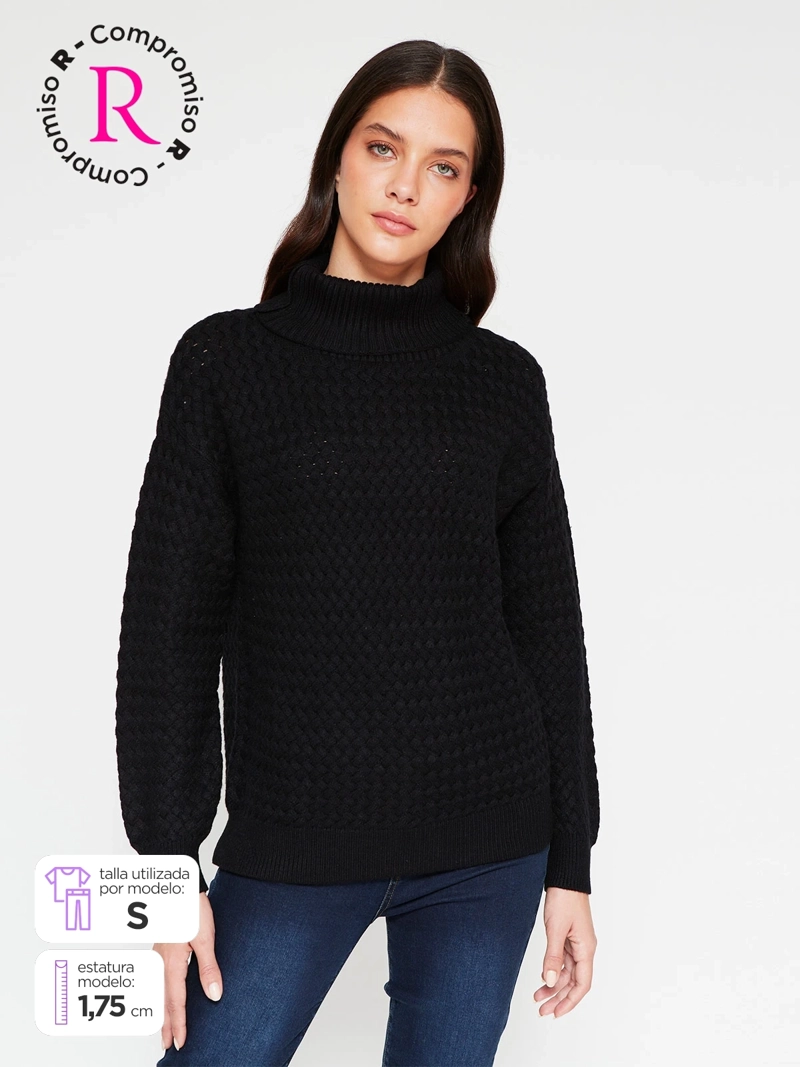 SWEATER MUJER AZIZ PUNTO ARROZ - 1