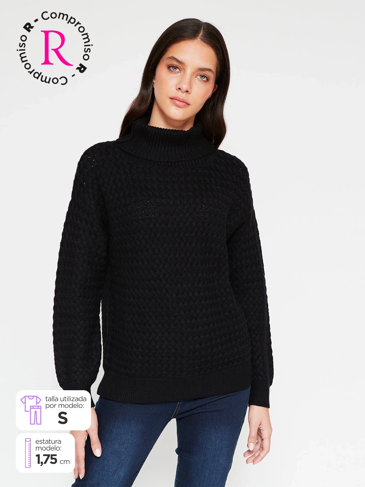 SWEATER MUJER AZIZ PUNTO ARROZ - 1