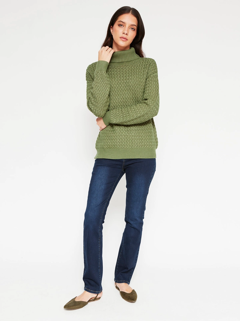 SWEATER MUJER AZIZ PUNTO ARROZ - 4