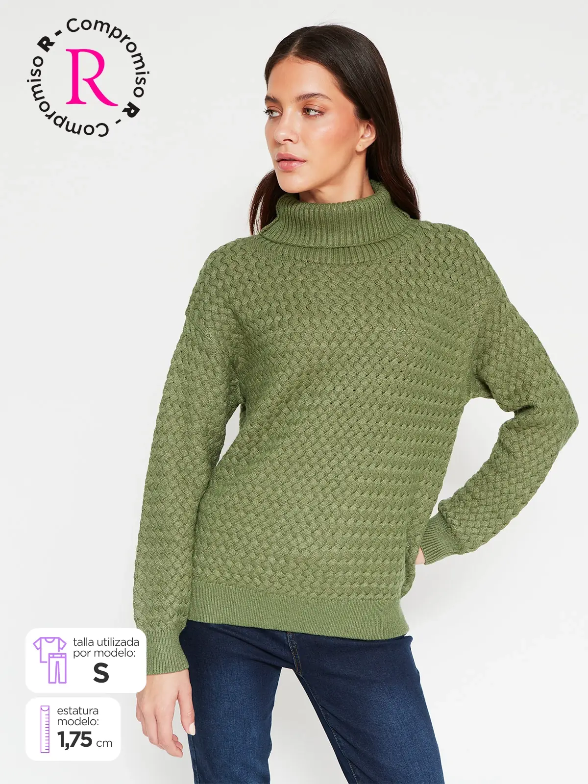 SWEATER MUJER AZIZ PUNTO ARROZ - 1