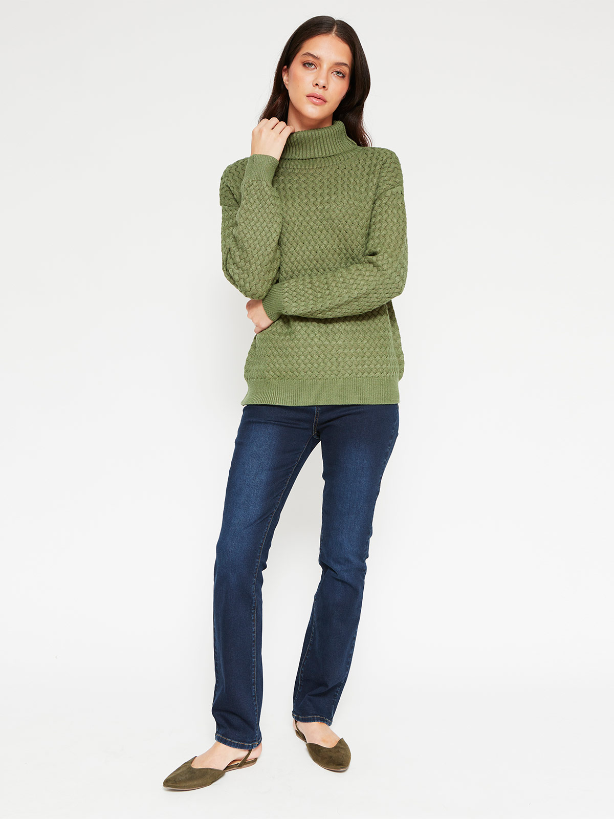 SWEATER MUJER AZIZ PUNTO ARROZ - 4