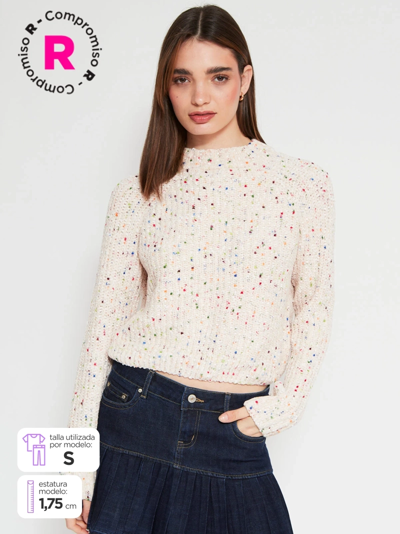 SWEATER MUJER INDEX CHENILLE MANGA LARGA - 1