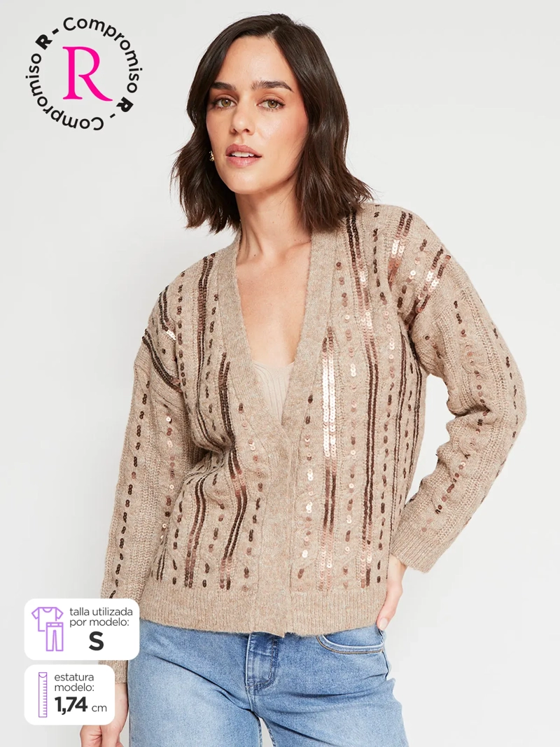 CARDIGAN MUJER TATIENNE LENTEJUELAS - 1