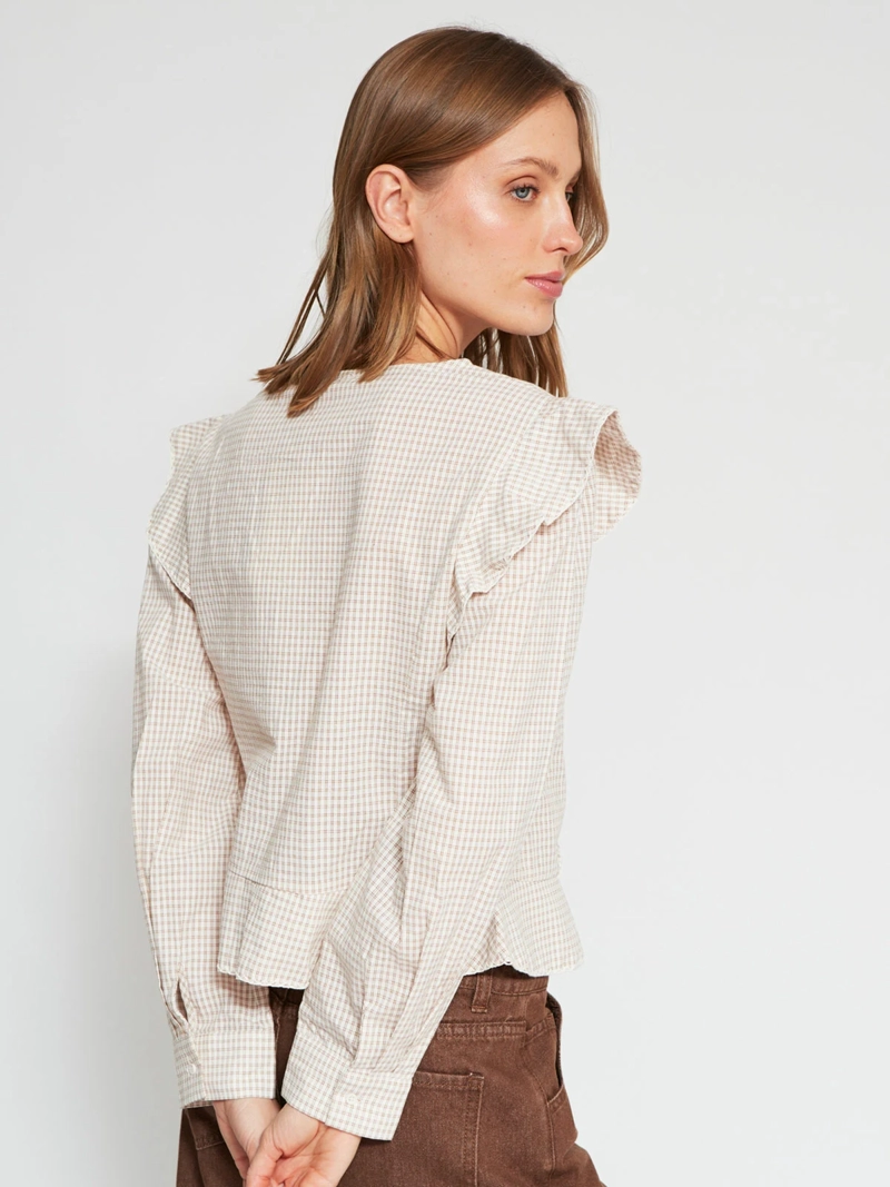 BLUSA MUJER TATIENNE ALGODÓN CAMISERA RUFFLES - 2
