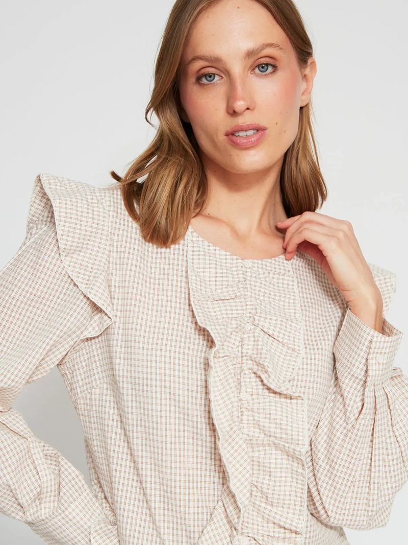 BLUSA MUJER TATIENNE ALGODÓN CAMISERA RUFFLES - 3