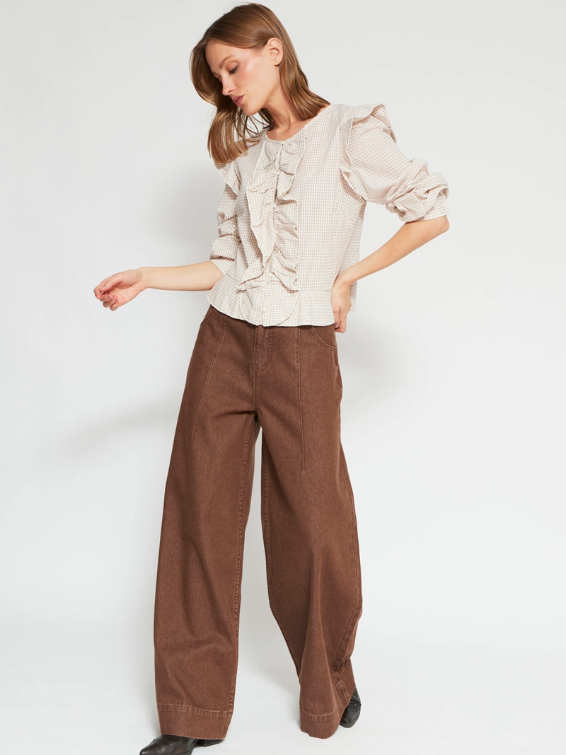 BLUSA MUJER TATIENNE ALGODÓN CAMISERA RUFFLES - 4