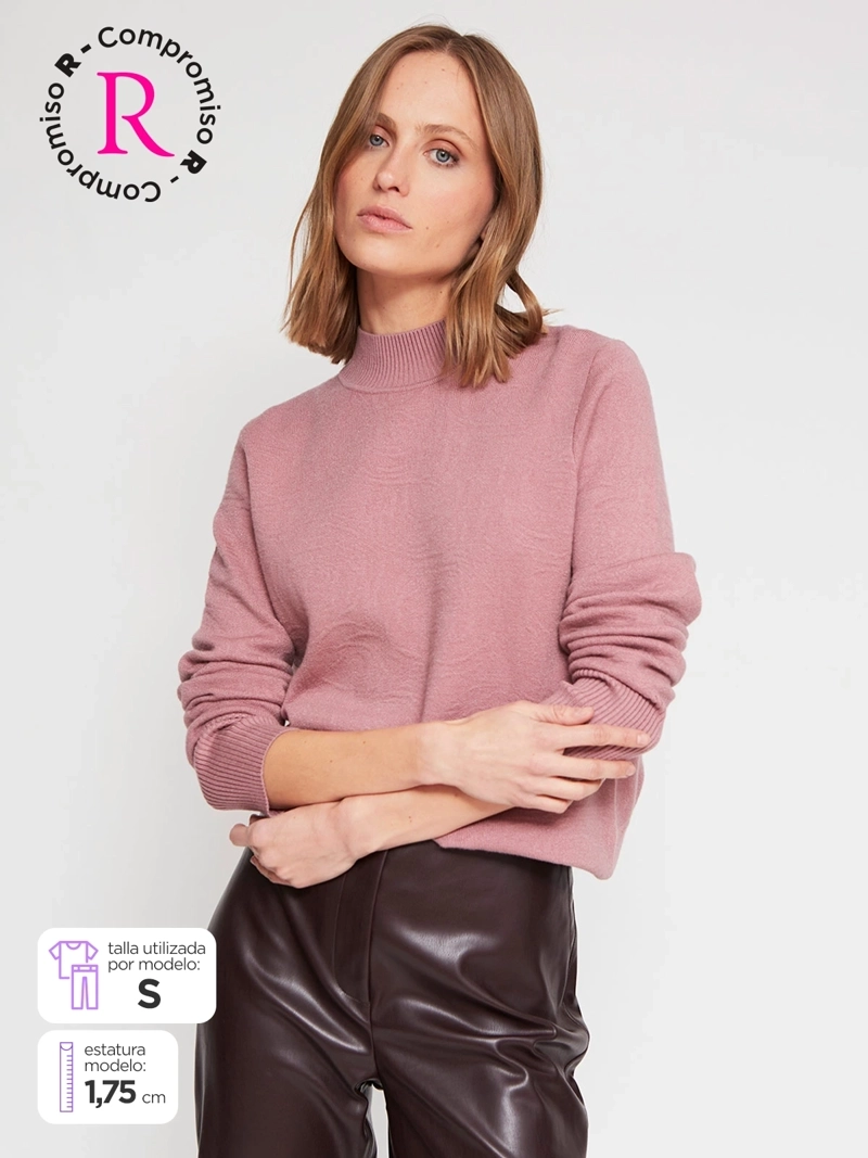 SWEATER MUJER CACHAREL CUELLO MOCK MANGA LARGA - 1