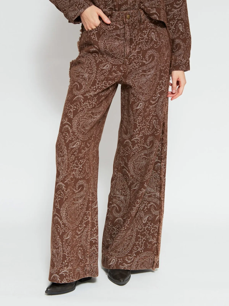 JEANS MUJER TATIENNE ALGODÓN WIDE LEG DESFLECADO - 2