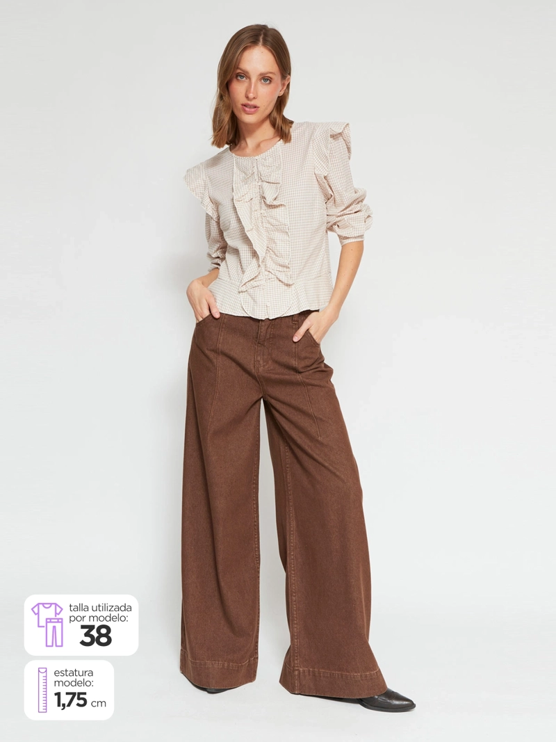 JEANS MUJER TATIENNE ALGODÓN WIDE LEG - 1