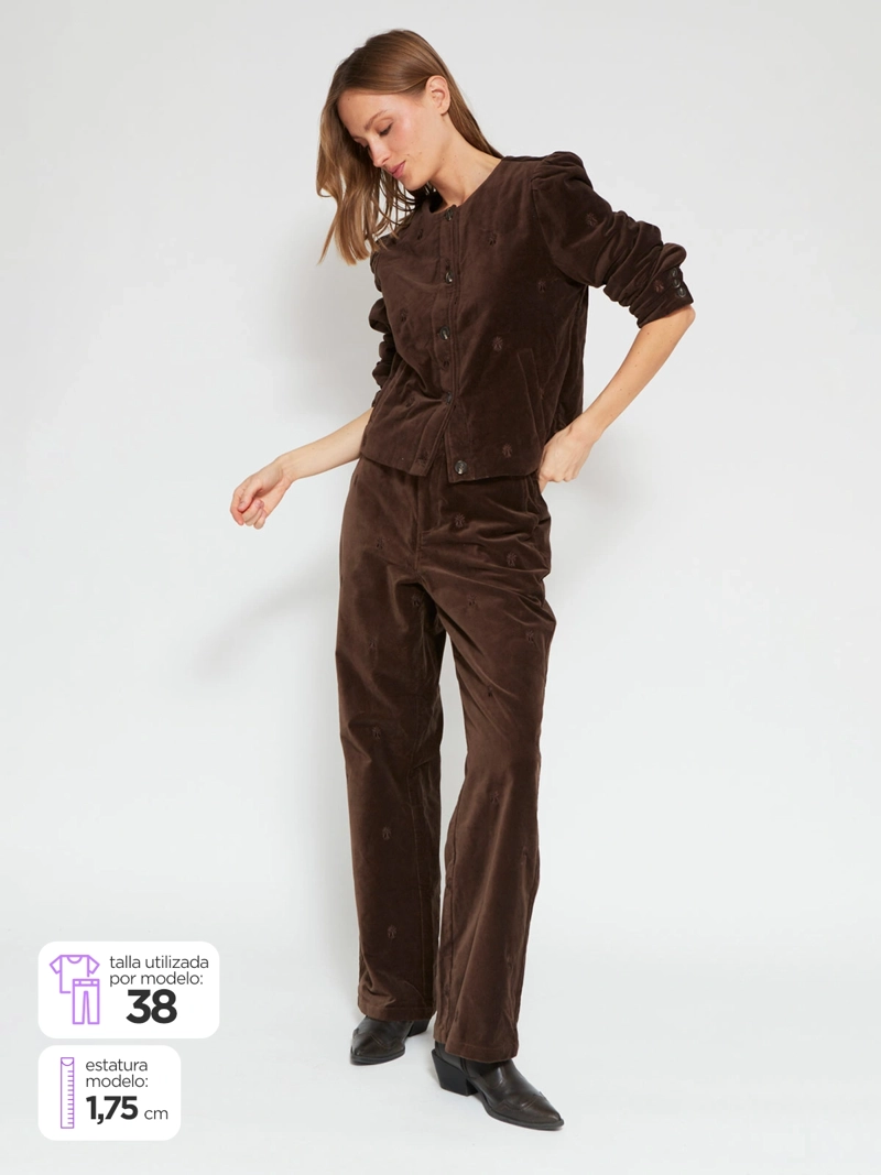 PANTALÓN MUJER TATIENNE ALGODÓN BORDADO - 1