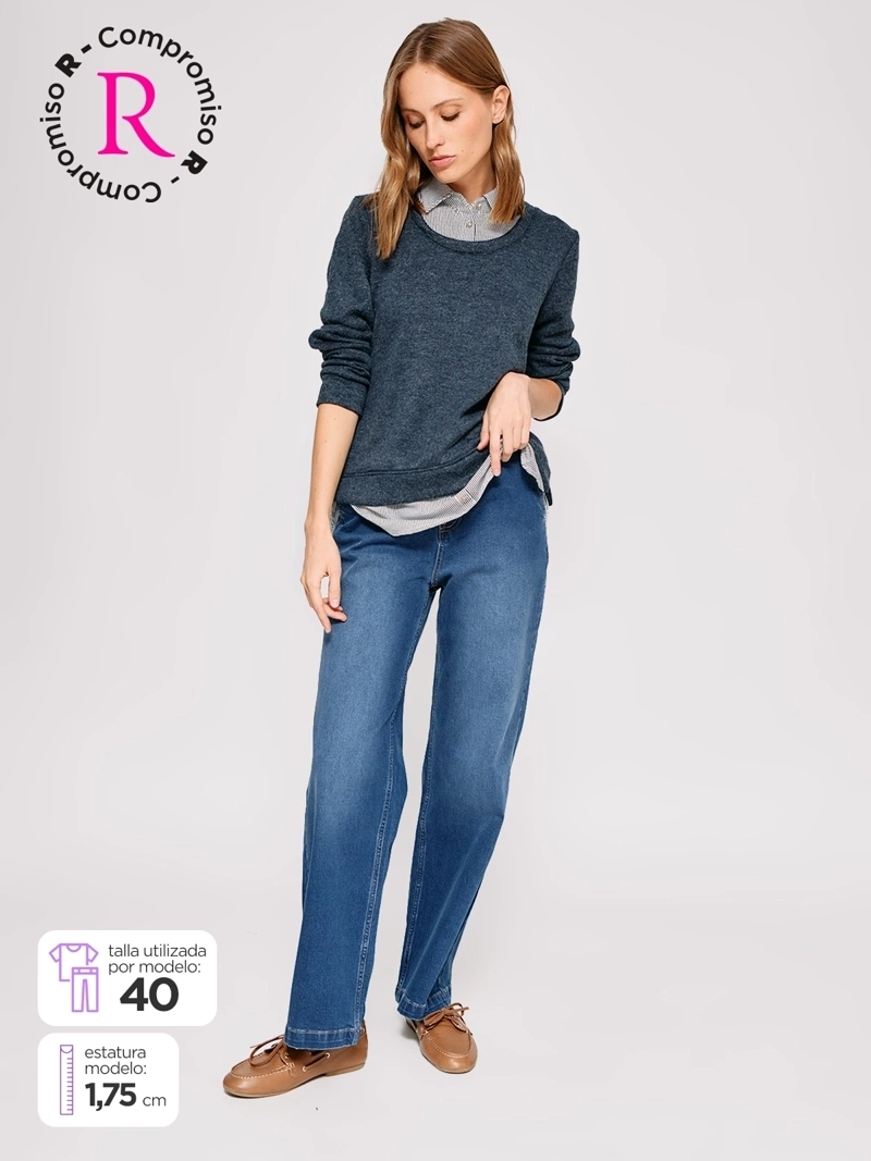 JEANS MUJER AZIZ ALGODÓN REGULAR