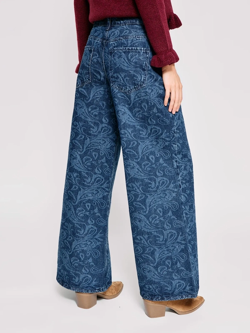 JEANS MUJER MARQUIS ALGODÓN WIDE LEG DISEÑO - 4