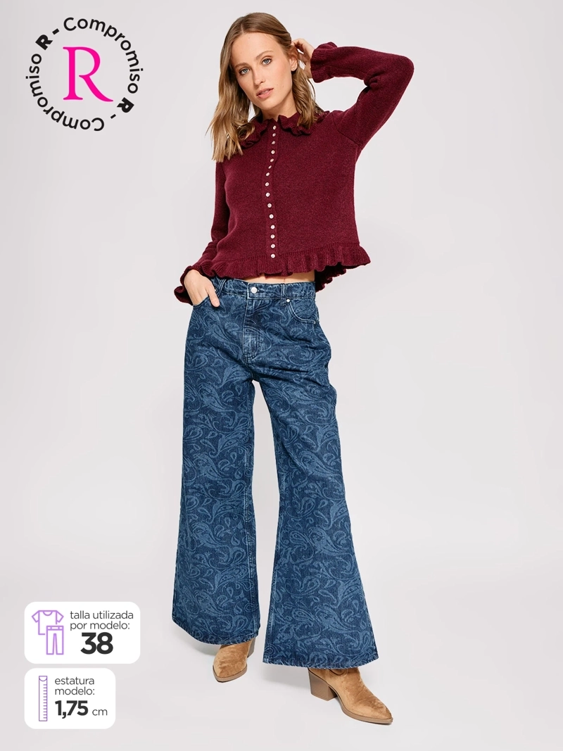 JEANS MUJER MARQUIS ALGODÓN WIDE LEG DISEÑO - 2