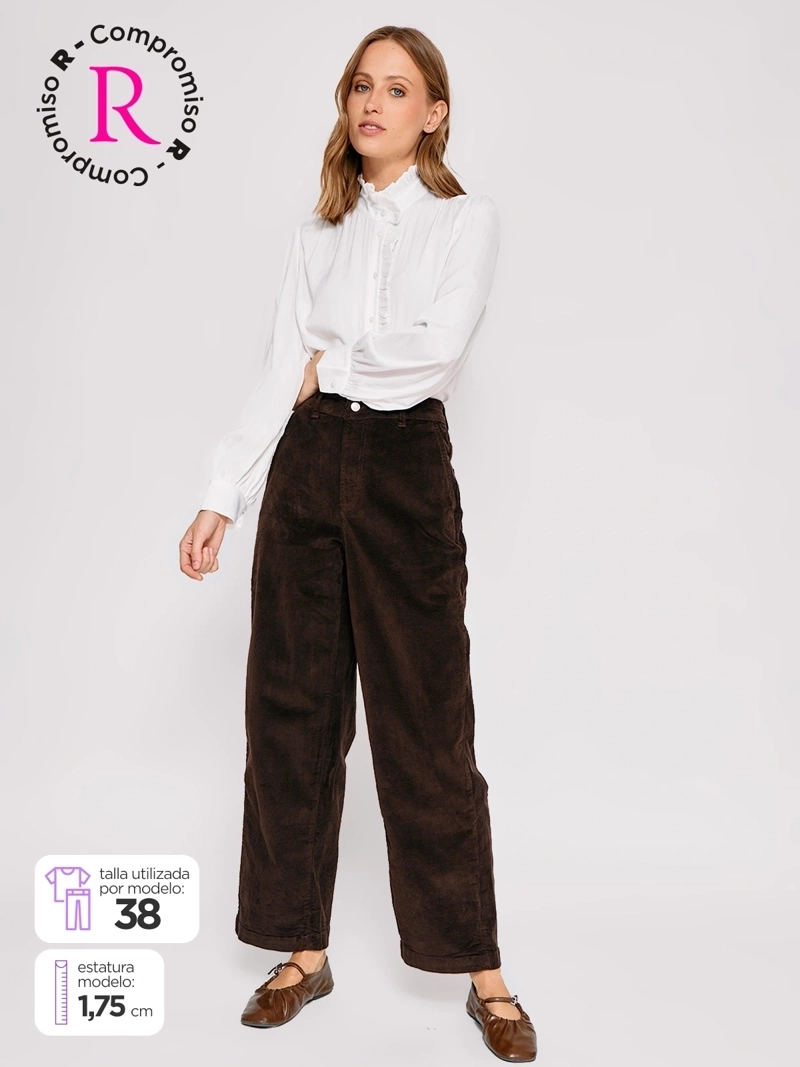 PANTALÓN MUJER MARQUIS ALGODÓN BARREL COTELÉ