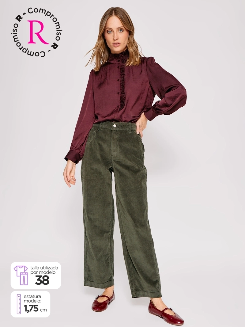 PANTALÓN MUJER MARQUIS ALGODÓN BARREL COTELÉ - 1