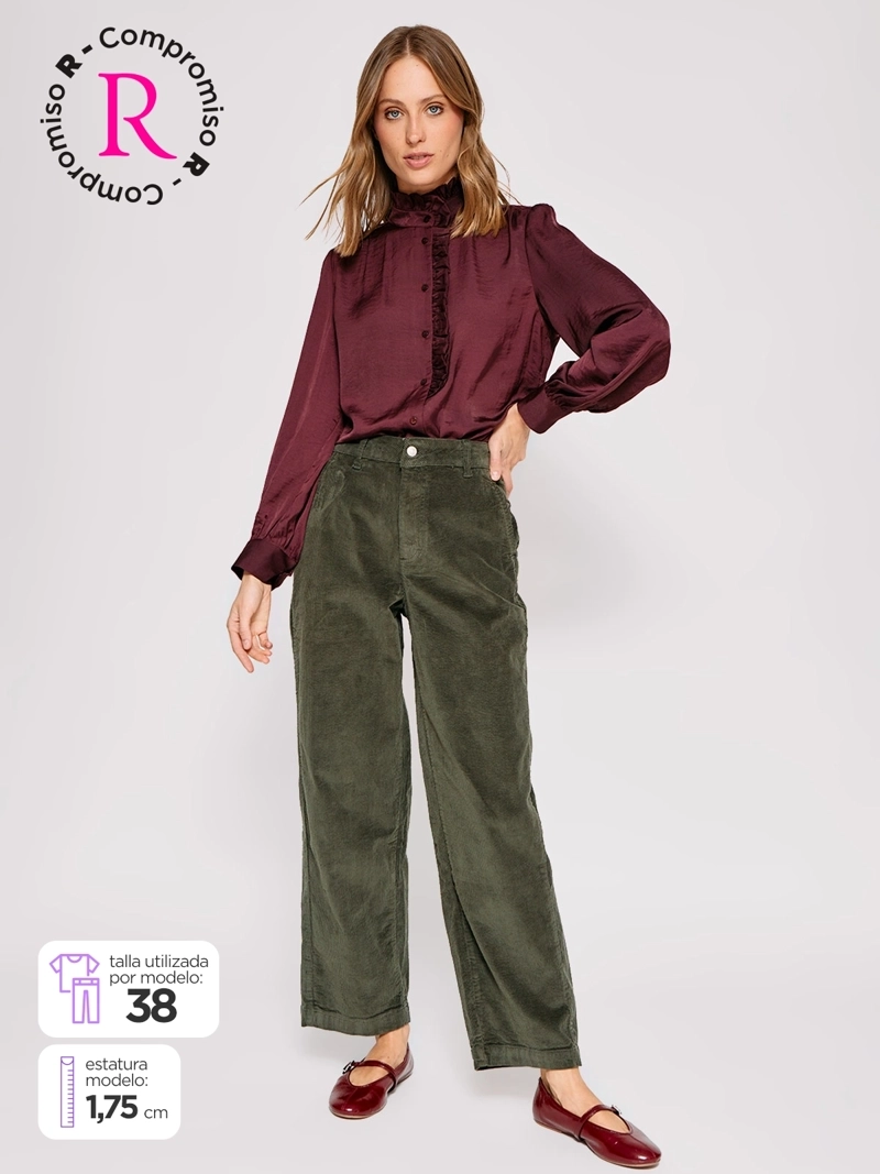 PANTALÓN MUJER MARQUIS ALGODÓN BARREL COTELÉ - 1