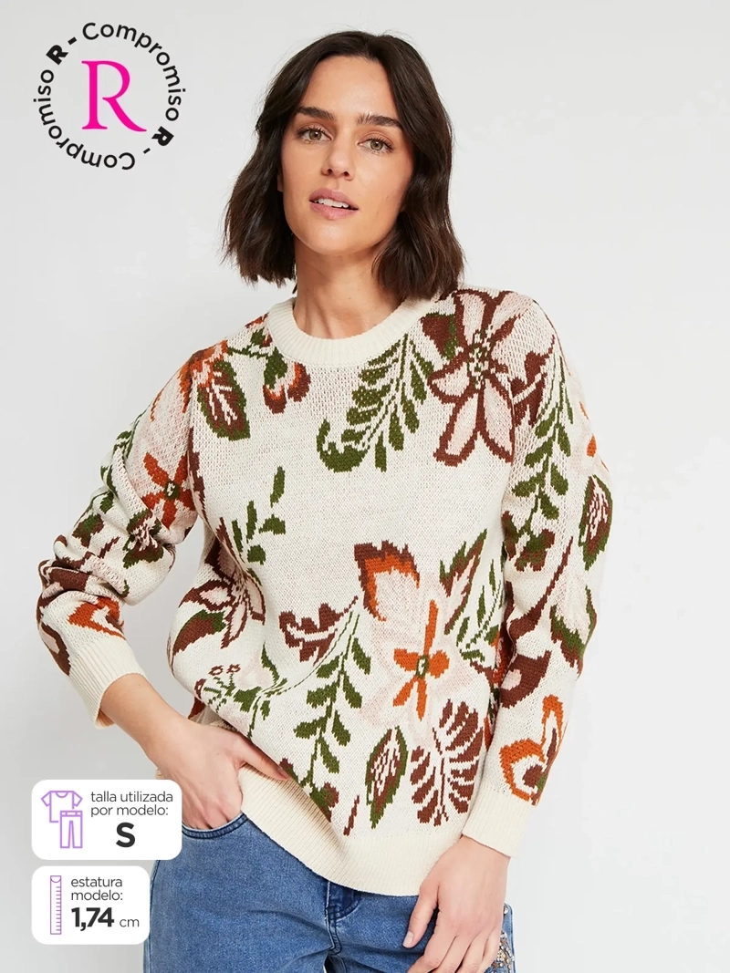 SWEATER MUJER AZIZ JACQUARD - 1