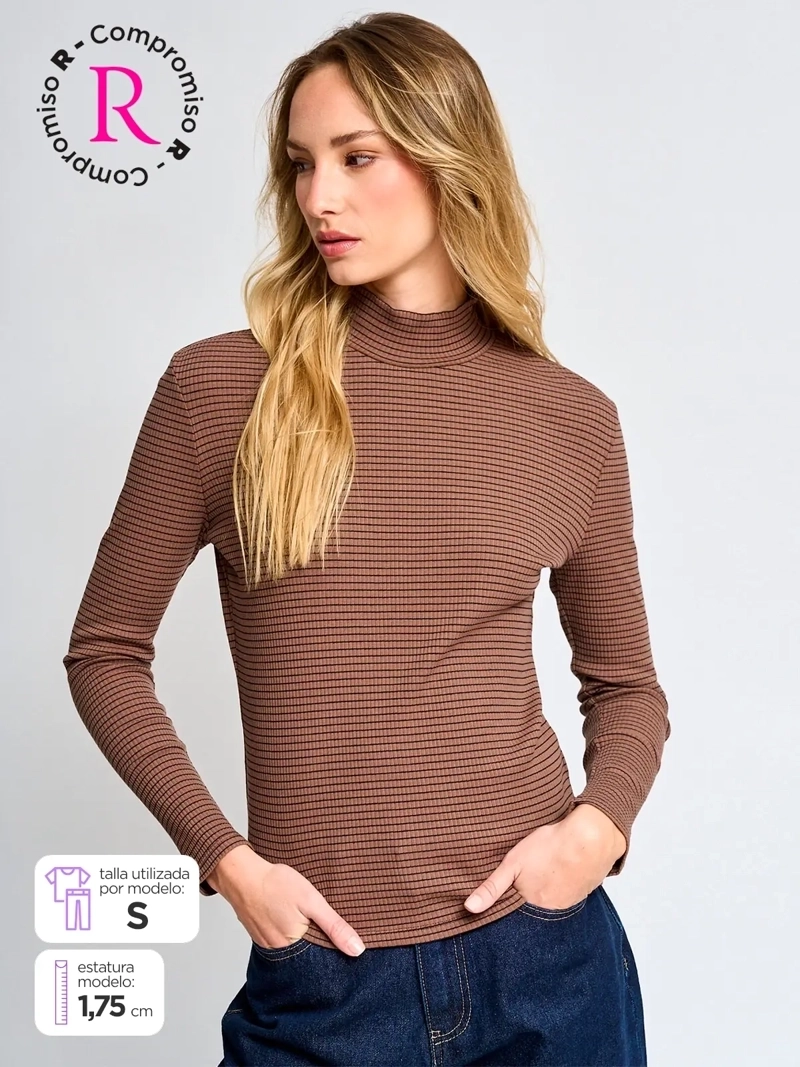 POLERA MUJER MARQUIS ALGODÓN CUELLO MOCK - 1