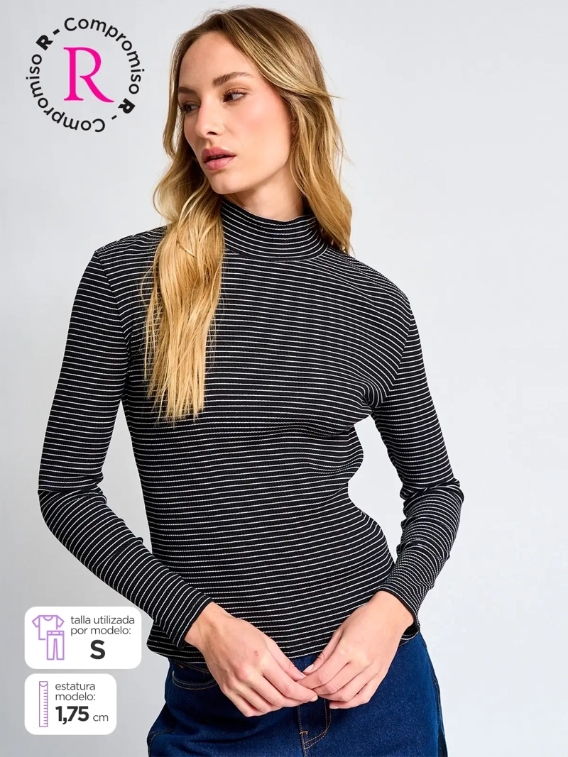 POLERA MUJER MARQUIS ALGODÓN CUELLO MOCK - 1