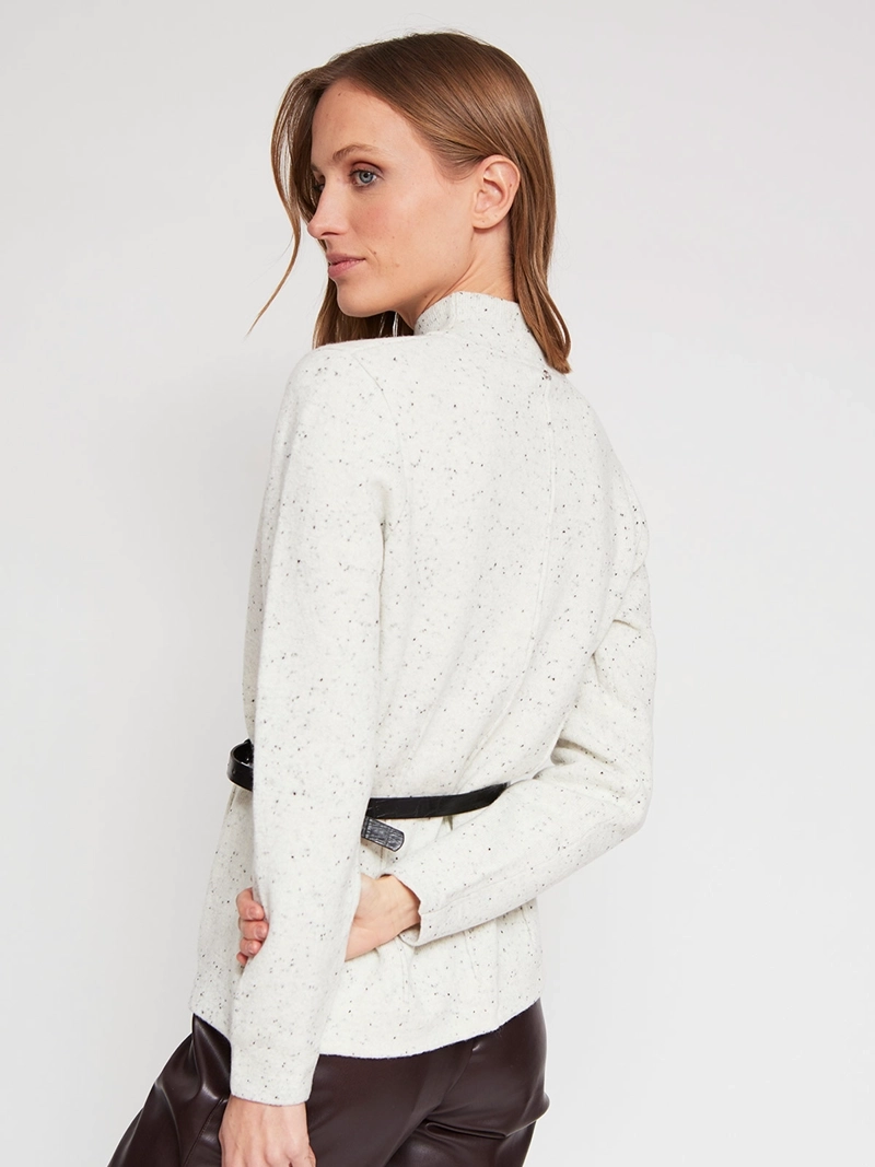 CARDIGAN MUJER CACHAREL LANA CUELLO ALTO - 3