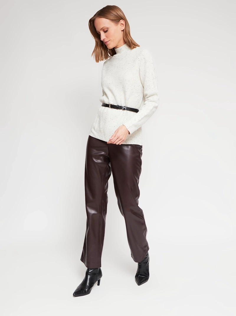 CARDIGAN MUJER CACHAREL LANA CUELLO ALTO - 5