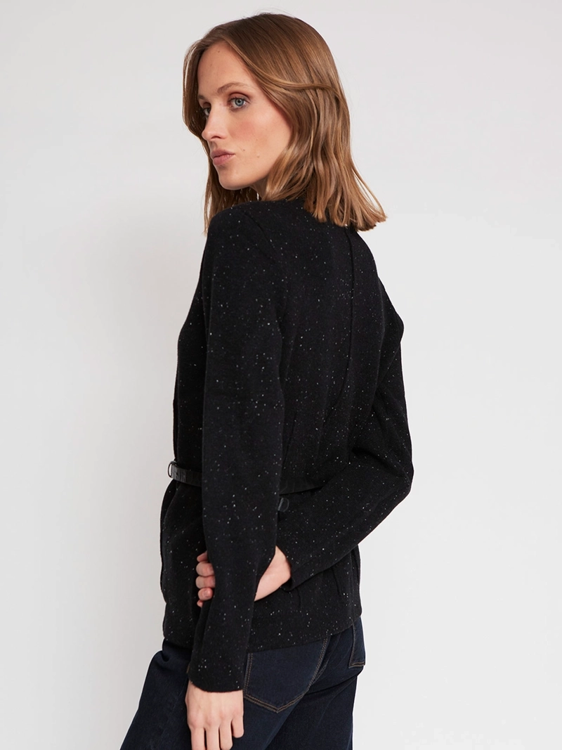 CARDIGAN MUJER CACHAREL LANA CUELLO ALTO - 3