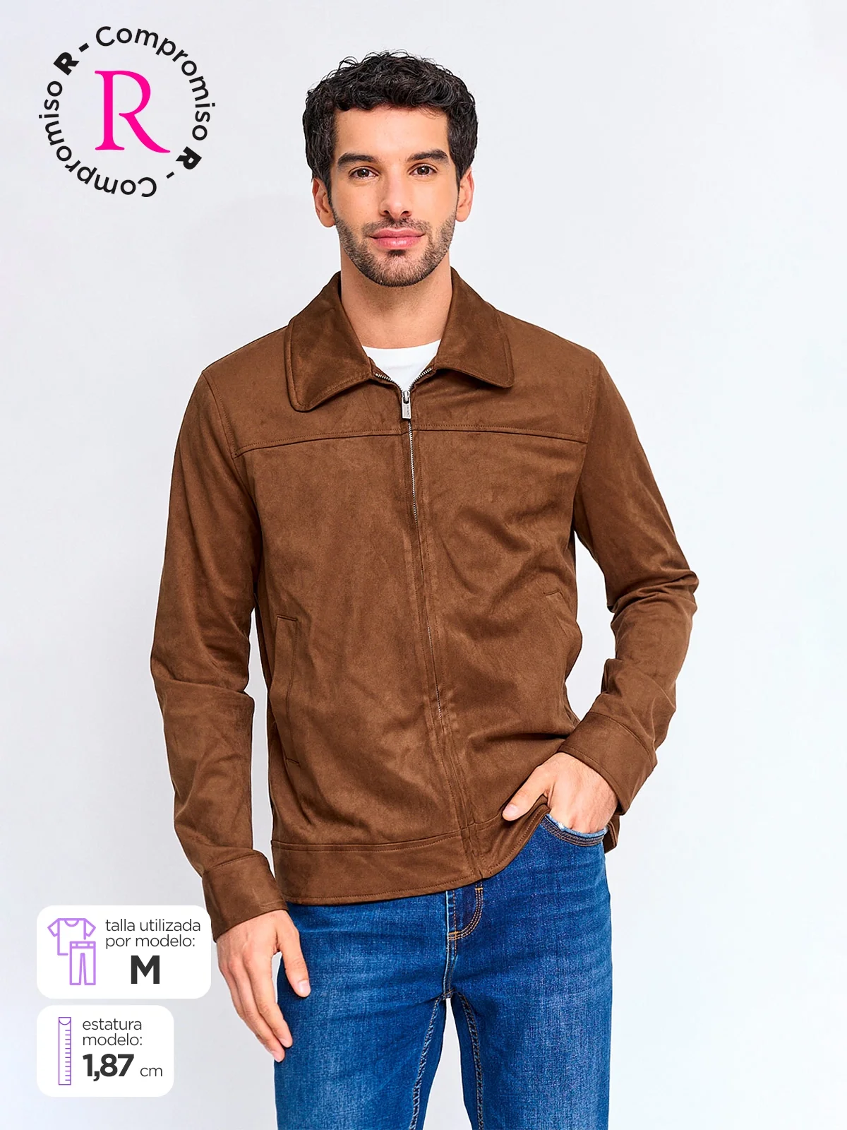 CHAQUETA HOMBRE CACHAREL TIPO SUEDE - 1