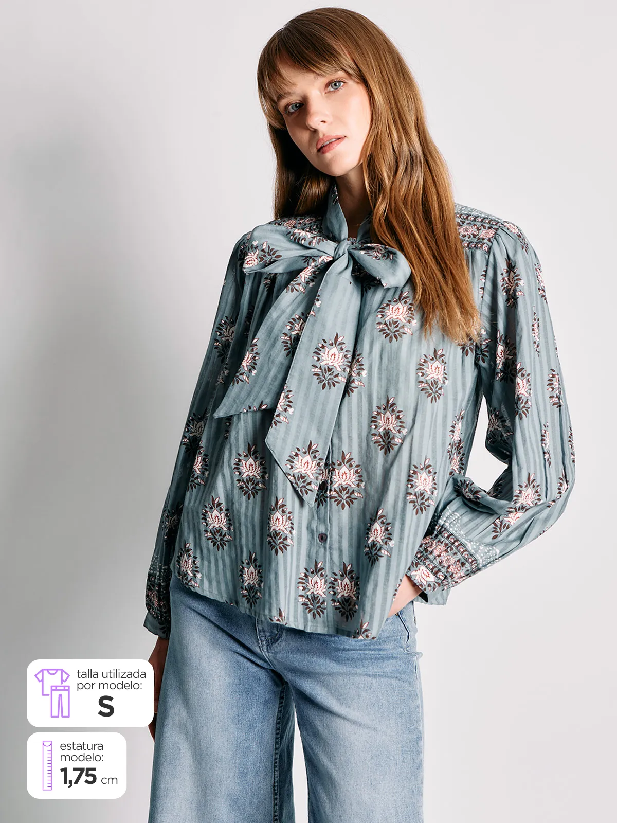 BLUSA MUJER TATIENNE ALGODÓN MANGA LARGA ESTAMPADA FLORES - 1