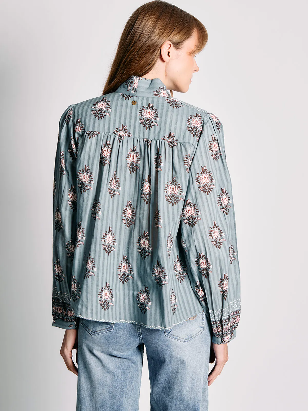 BLUSA MUJER TATIENNE ALGODÓN MANGA LARGA ESTAMPADA FLORES - 2