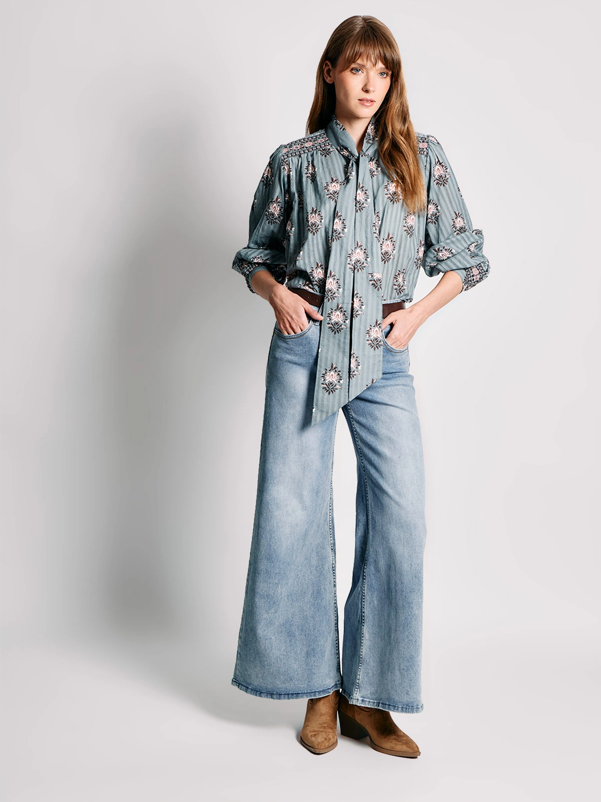 BLUSA MUJER TATIENNE ALGODÓN MANGA LARGA ESTAMPADA FLORES - 4