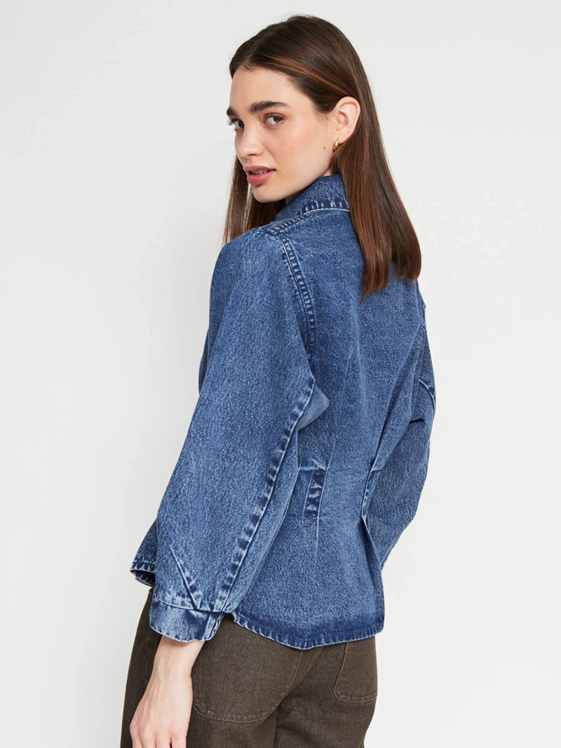 BLUSA MUJER BARBADOS ALGODÓN DENIM PINZAS - 2
