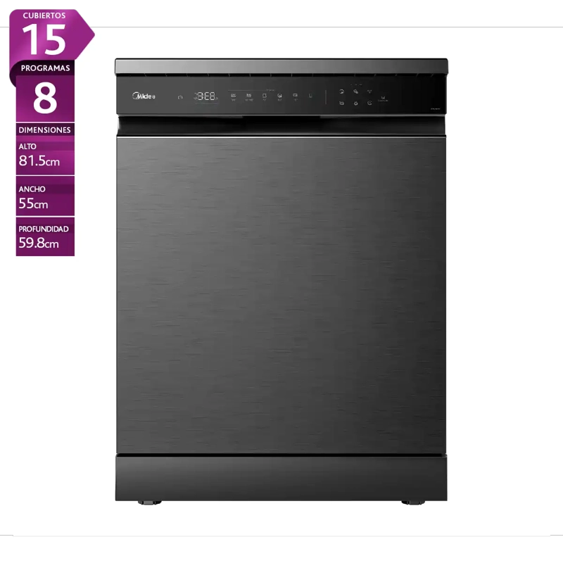 LAVAVAJILLA MIDEA 15 CUBIERTOS MDWEF1533GBS