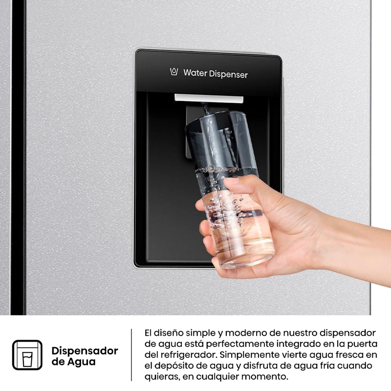 REFRIGERADOR FRENCH DOOR HISENSE RQ5P431NMDA 425L NO FROST GRIS - 6