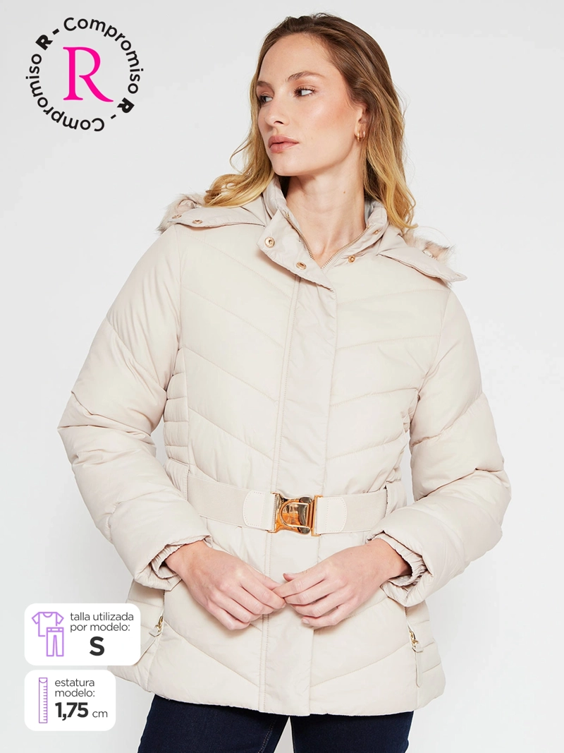 PARKA MUJER CACHAREL GORRO - 1
