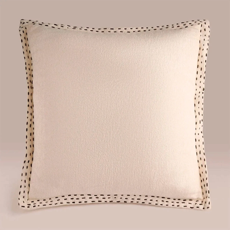 COJÍN MAISON LINETT STITCHING BLANCO/NEGRO 50X50 CM - 2