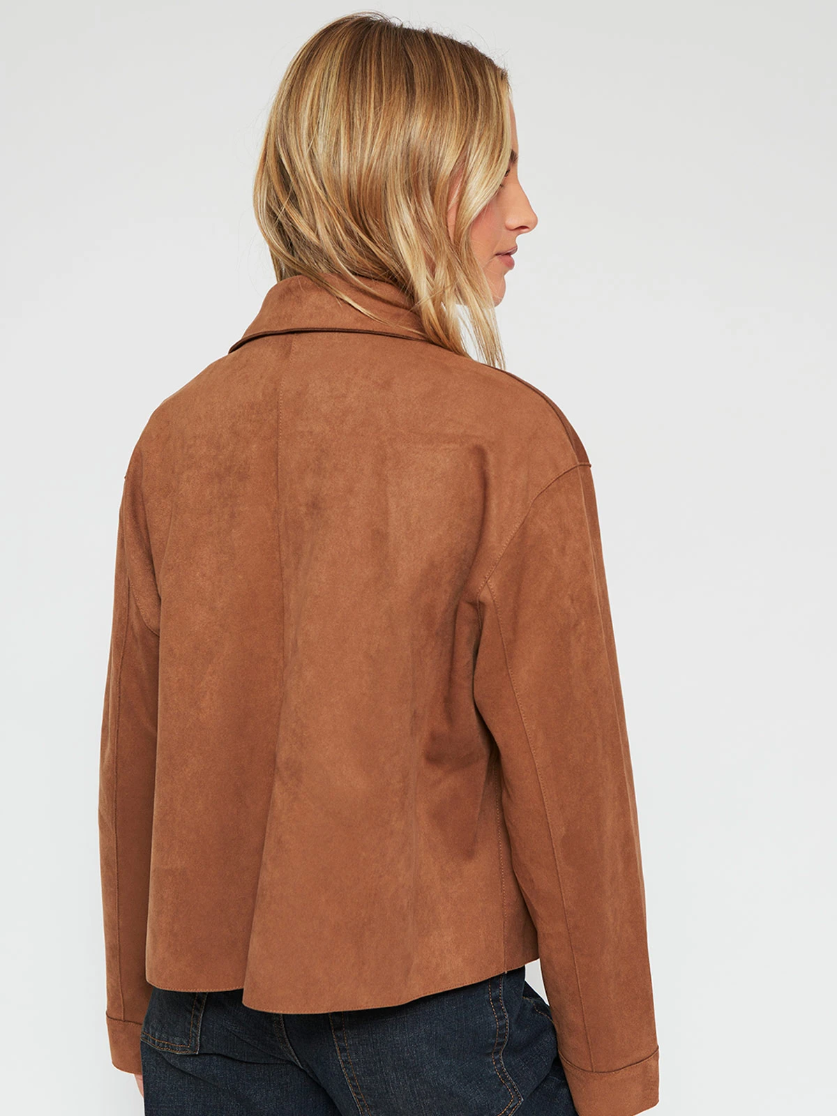 CHAQUETA MUJER INDEX CORTA EFECTO PIEL GAMUZA - 2