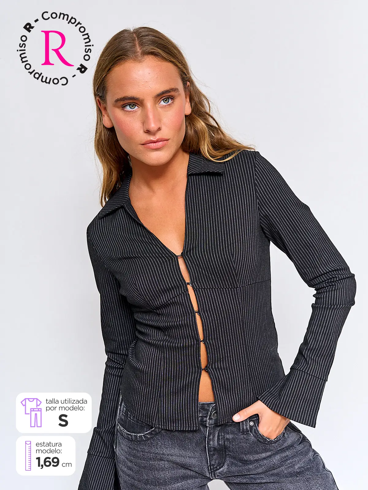 BLUSA MUJER INDEX MANGA LARGA